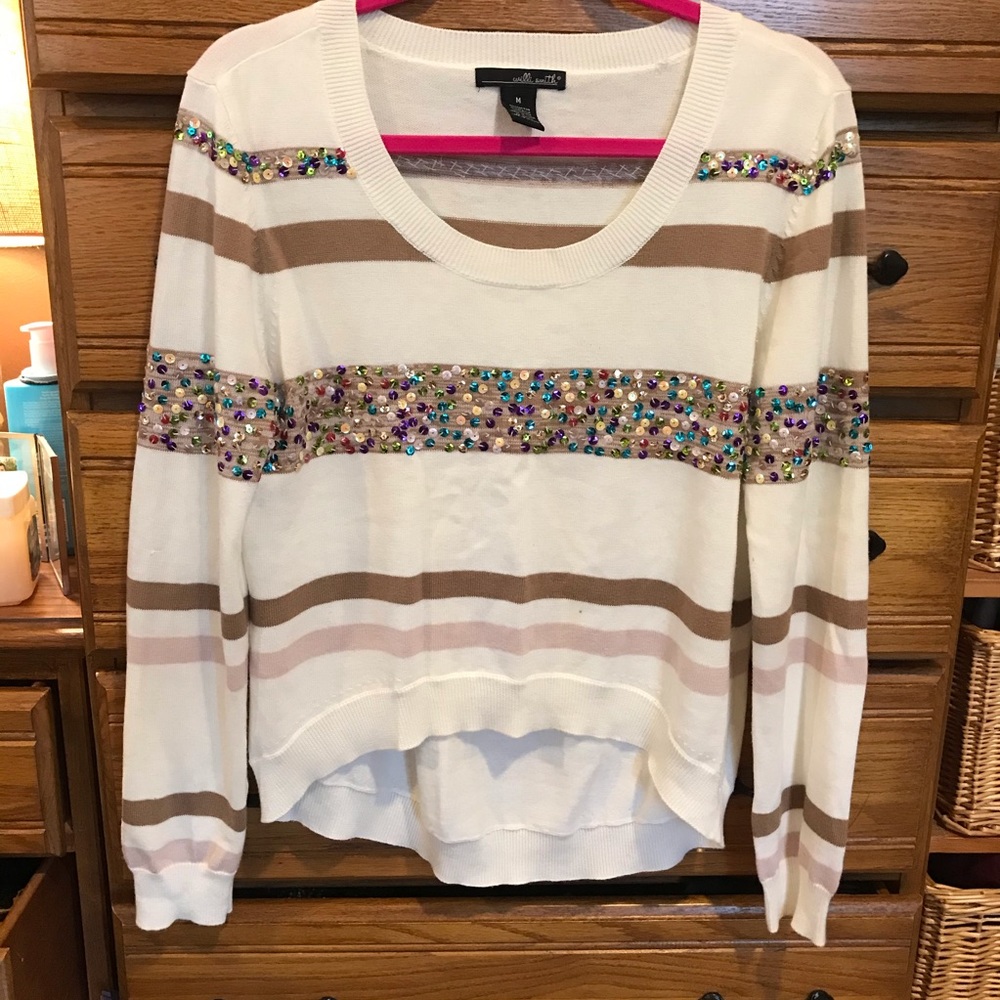 Willi Smith hi-lo striped sweater